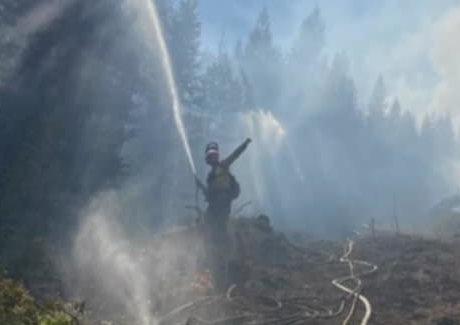 Wildfire suppression training in smoky forest conditions